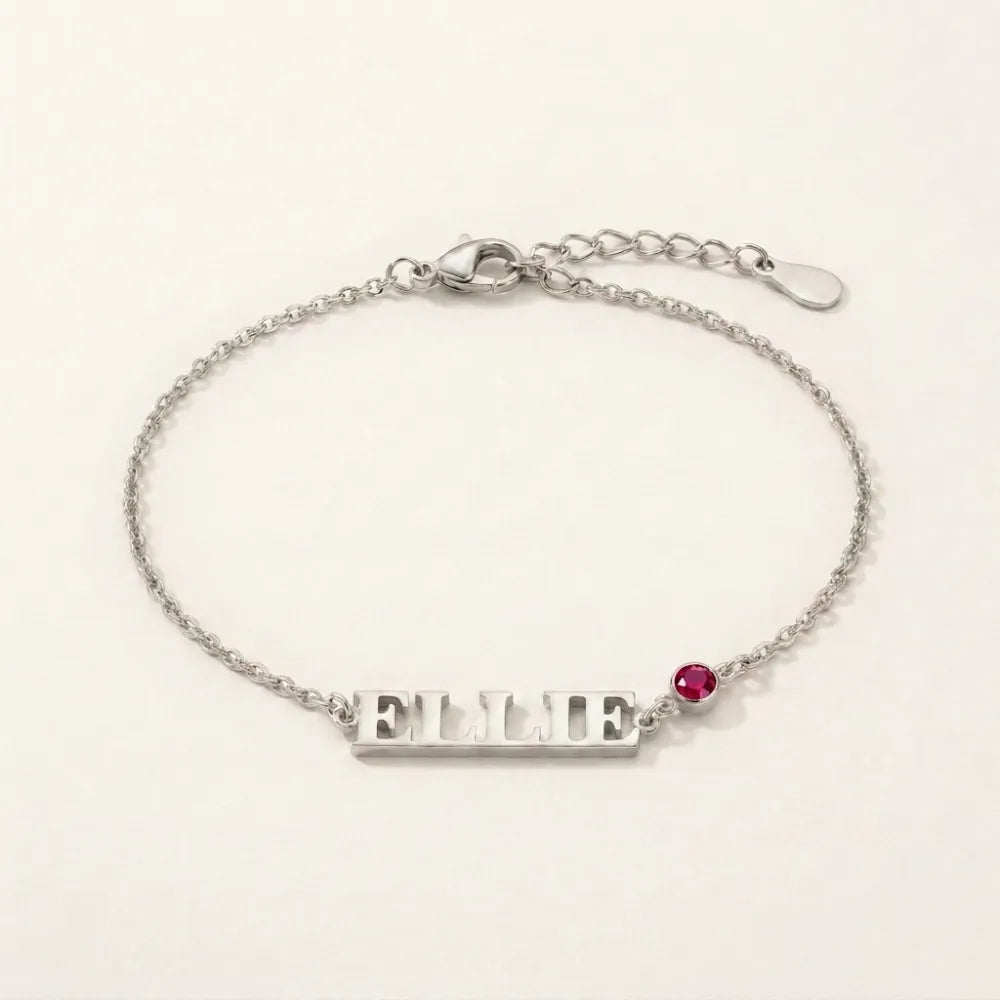 Custom Name Birthstone Bracelet