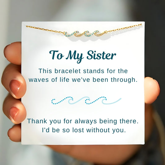 To My Sister – Triple Wave Friendship Matching Bracelet