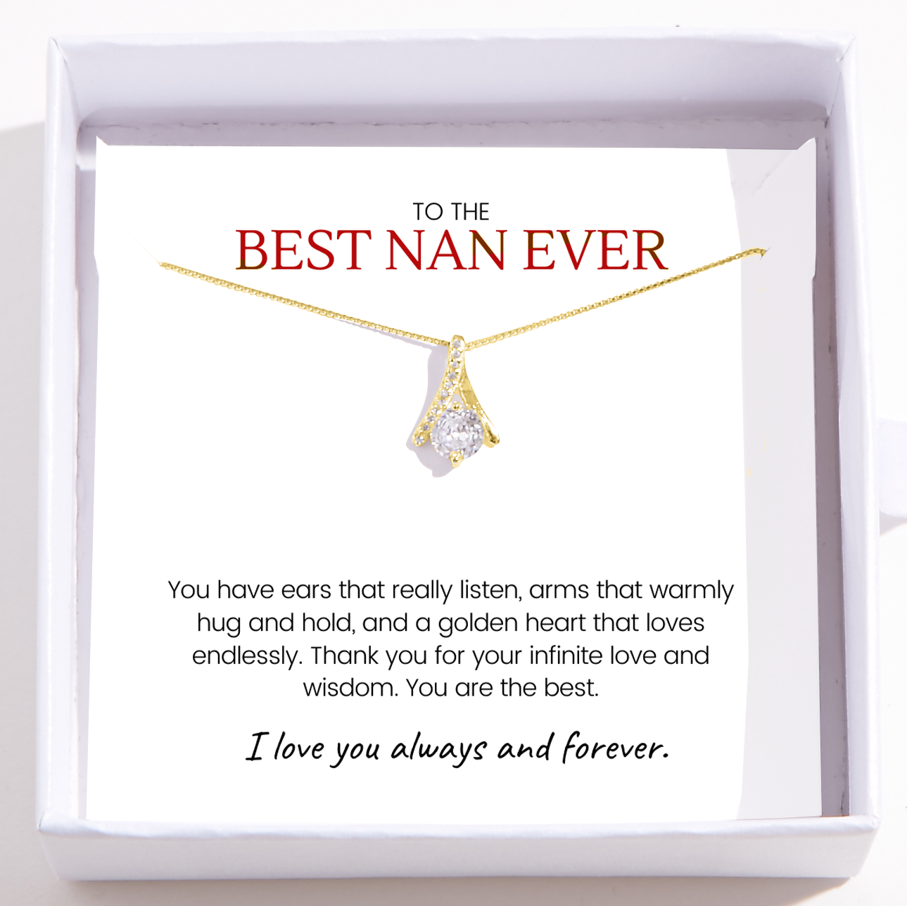 To The Best Nan Ever – Grandma Necklace – Infinite Loop Pendant