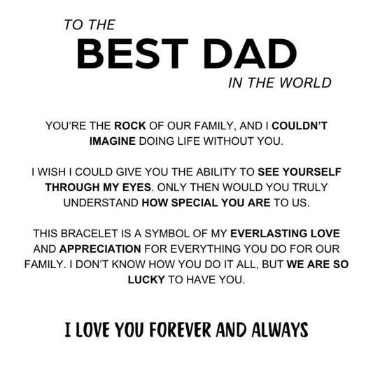 Best Dad In The World - Inner Circle Timeless Bracelet with Engraved Name Beads