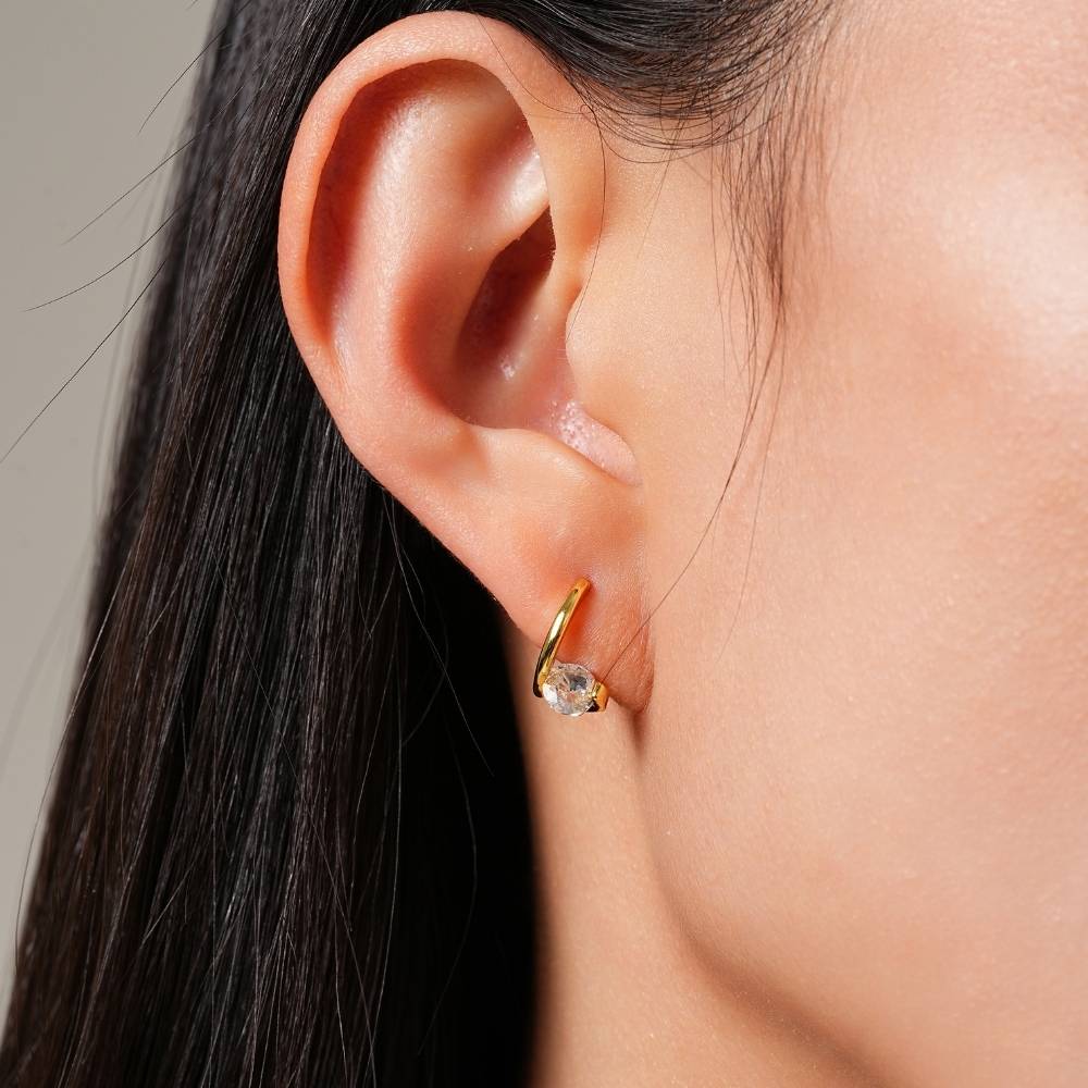 Diamond Round Stud Earrings
