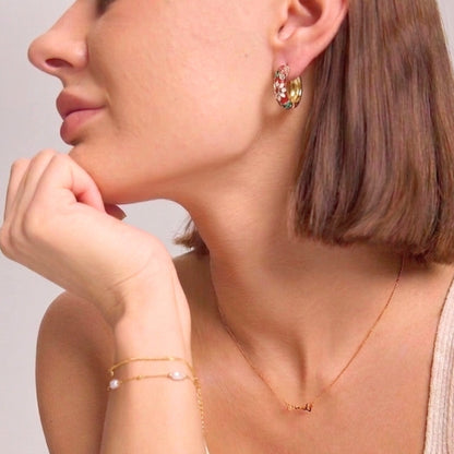 Golden Petal Hoops