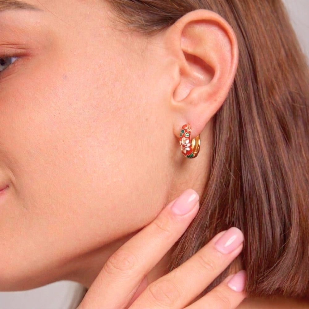 Golden Petal Hoops