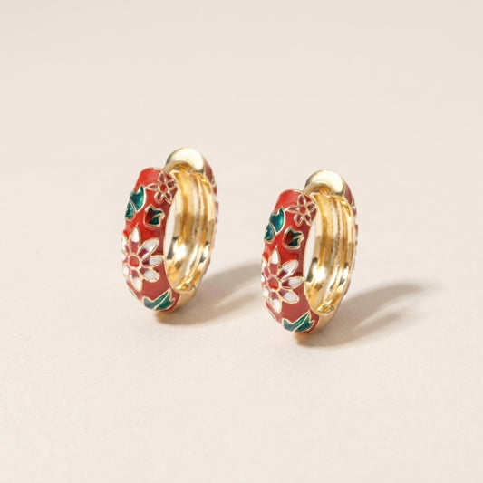 Golden Petal Hoops
