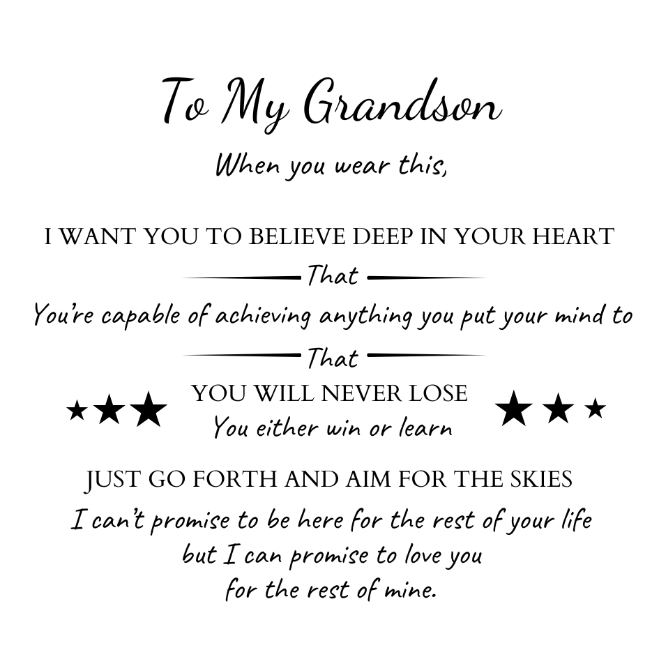 To My Grandson – ‘Love You Forever’ Personalised Name Bracelet