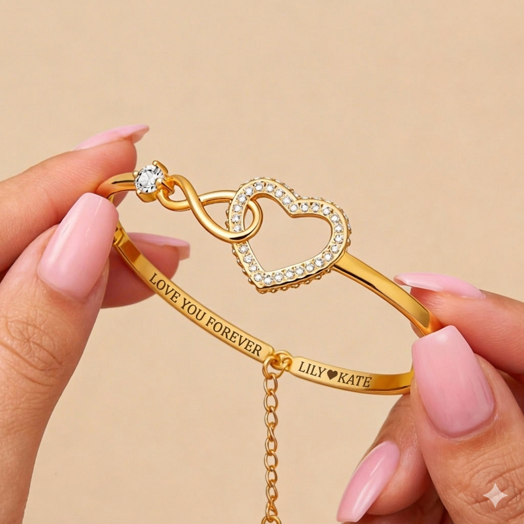 To My Daughter – Infinity Heart Name Bracelet