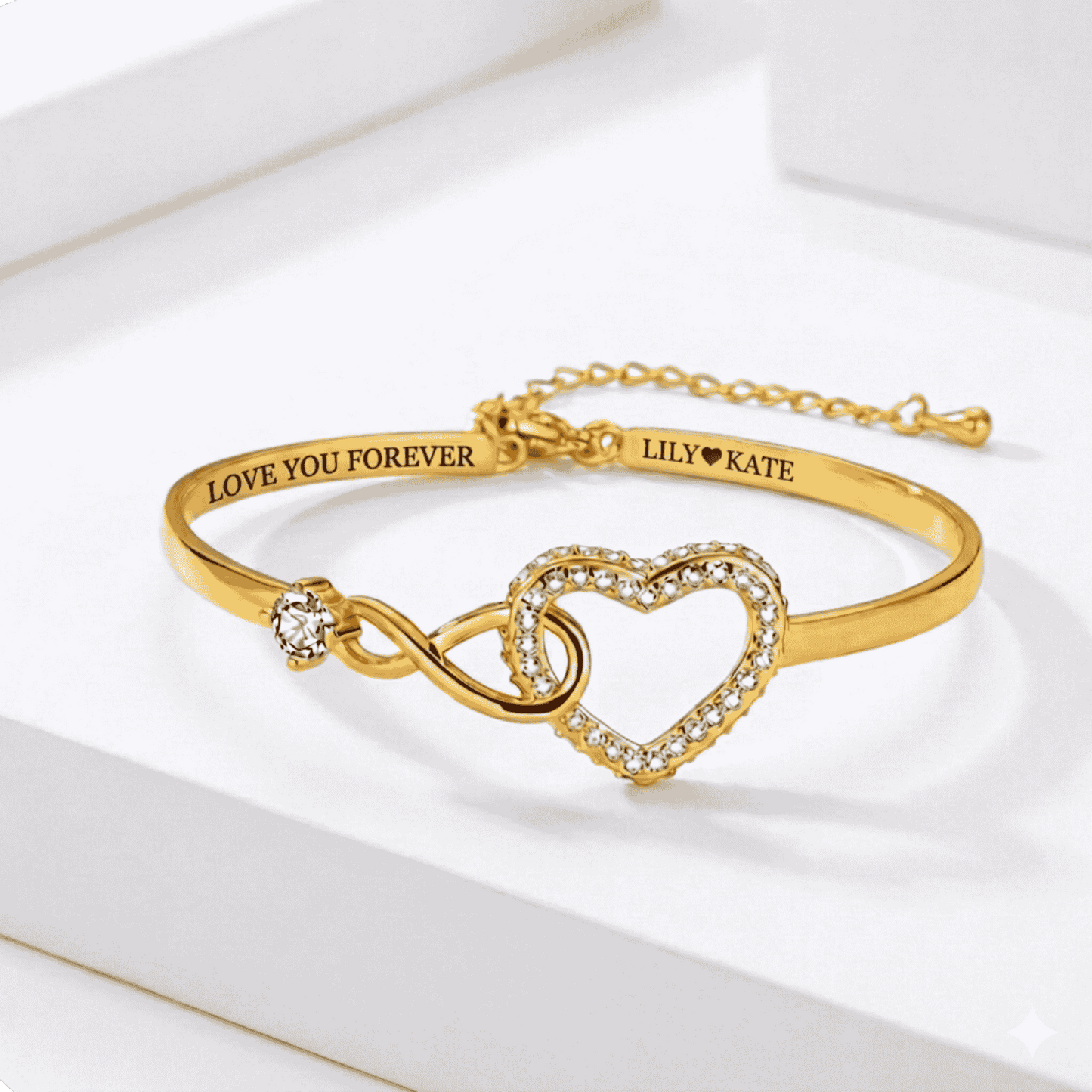 To My Daughter – Infinity Heart Name Bracelet