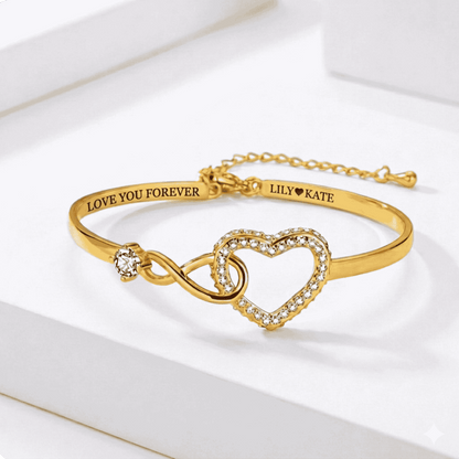 To My Daughter – Infinity Heart Name Bracelet