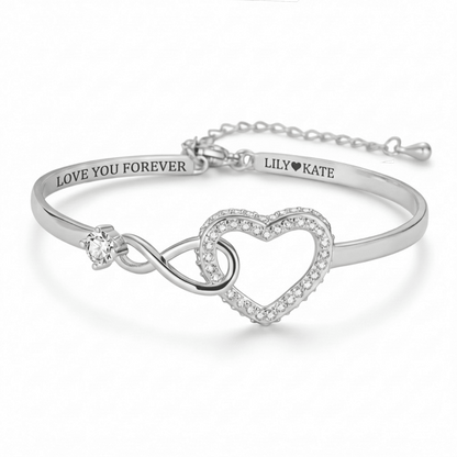 To My Daughter – Infinity Heart Name Bracelet
