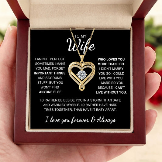 To My Wife - Forever & Always Heart Necklace