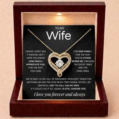 Forever & Always Heart Necklace - Grateful To Call You My Wife