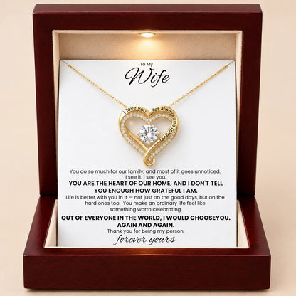 Forever & Always Heart Necklace - You Are The Heart Of Our Home