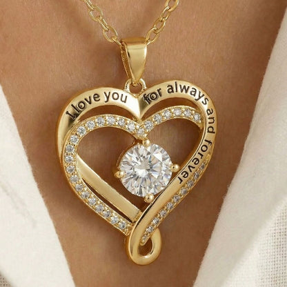 To My Wife - Forever & Always Heart Necklace