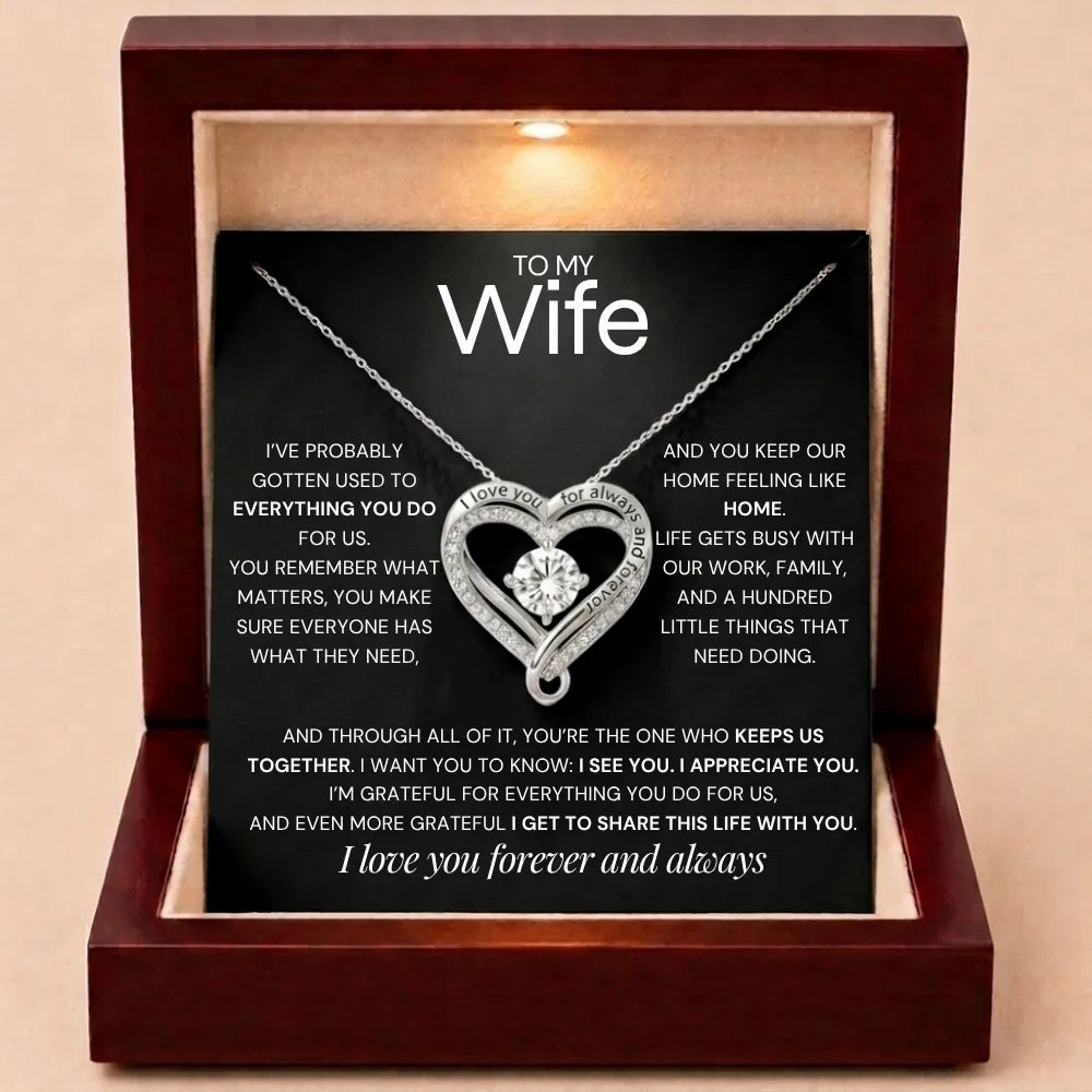 Forever & Always Heart Necklace - One Who Keeps Us Together