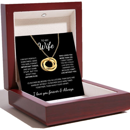 To My Wife - Interlocking Rings Necklace with Personalised Names