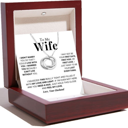 To My Wife - Interlocking Rings Necklace with Personalised Names