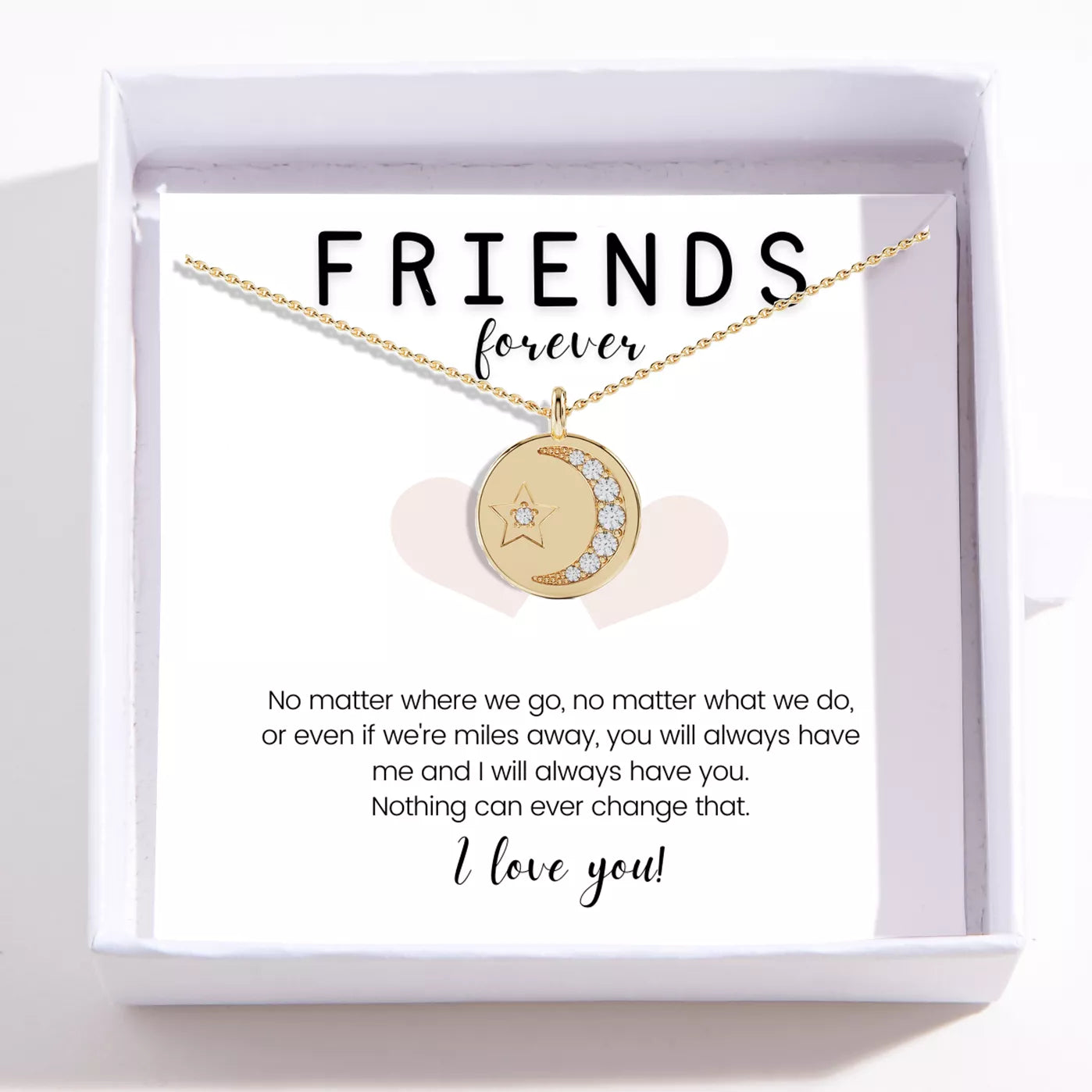 Moon and Star Necklace For Best Friend – Friends Forever