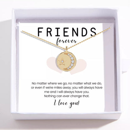 Moon and Star Necklace For Best Friend – Friends Forever