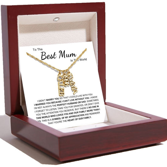 Family Tag Necklace - Heart of The Family