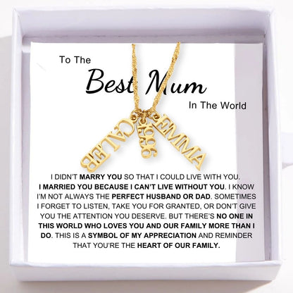 Family Tag Necklace - Heart of The Family