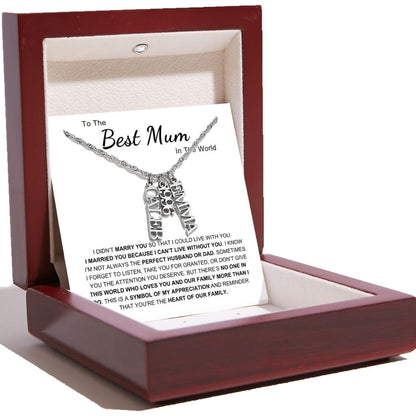 Family Tag Necklace - Heart of The Family