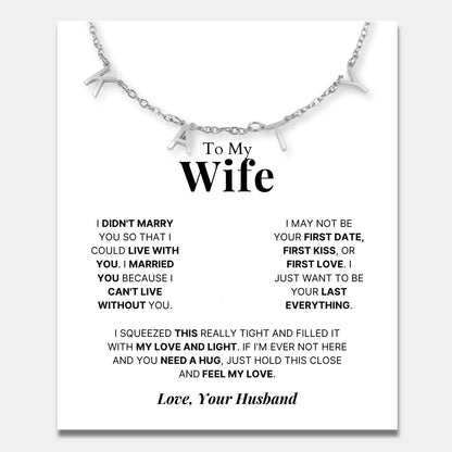 Classic Name Necklace for Wife