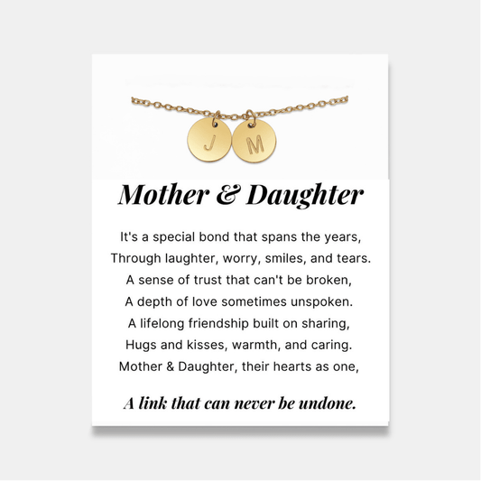 Mother & Daughter - Disc Necklace With Engraved Initials