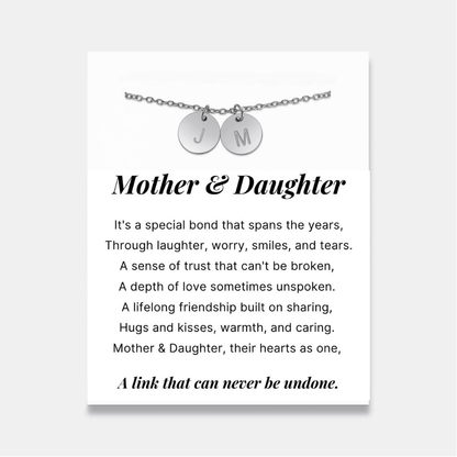 Mother & Daughter - Disc Necklace With Engraved Initials
