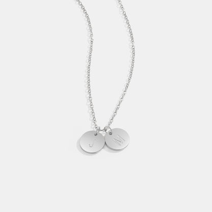 Best Mum In The World - Disc Necklace With Engraved Initials