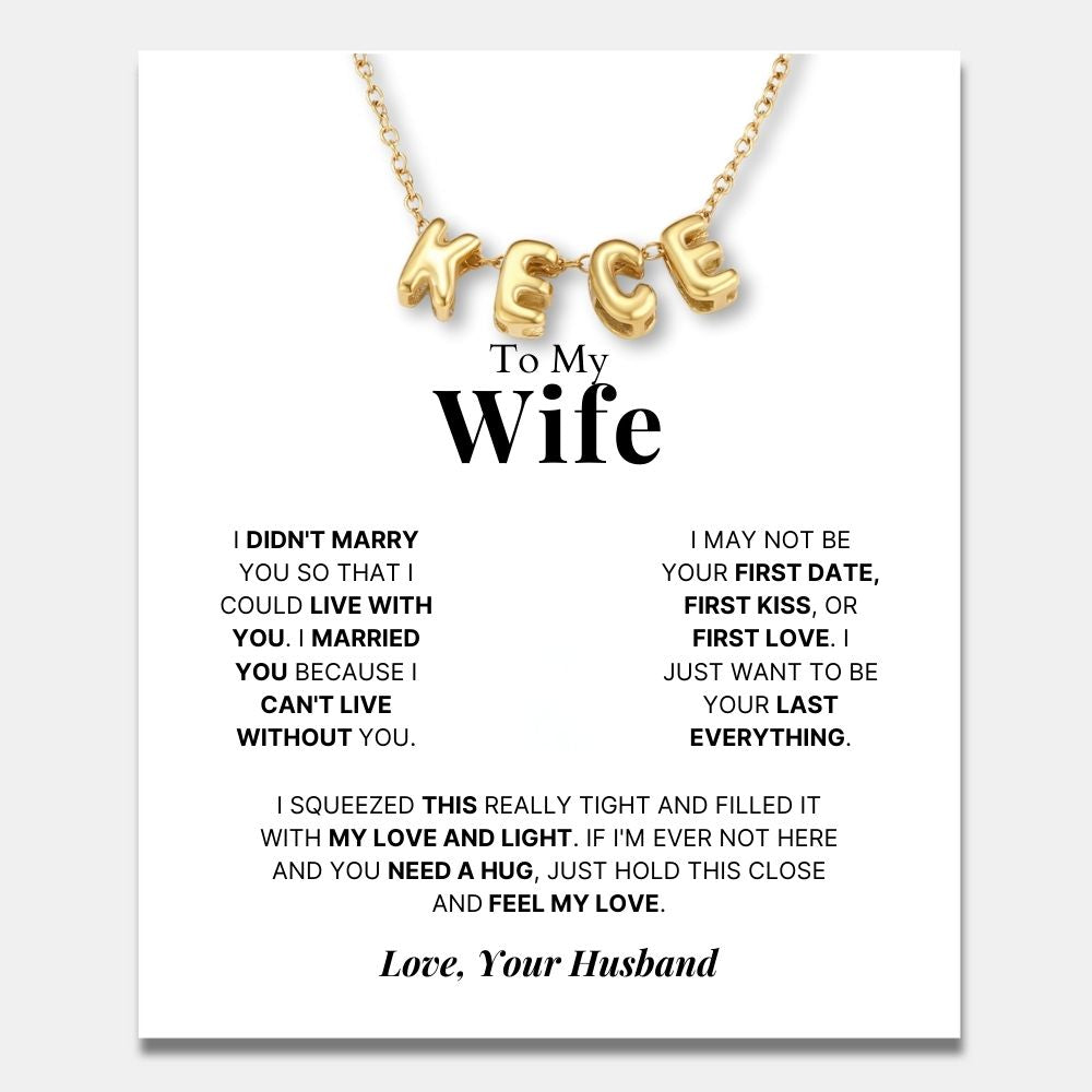 Bubble Name Necklace for Wife