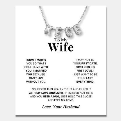 Bubble Name Necklace for Wife