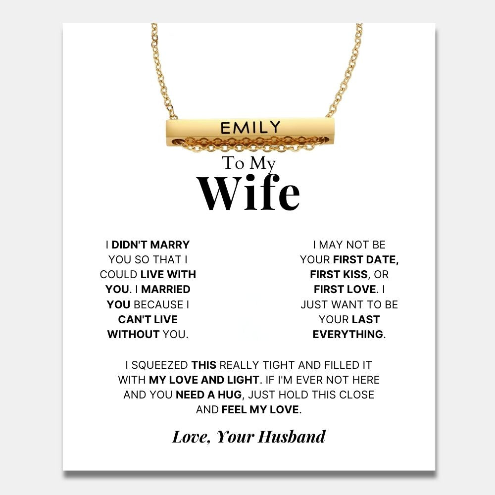 Name Bar Necklace for Wife