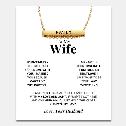 Name Bar Necklace for Wife