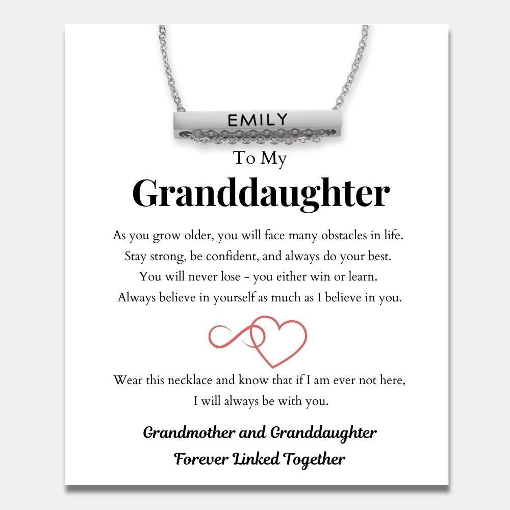 Name Bar Necklace for Granddaughter