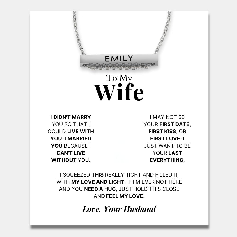 Name Bar Necklace for Wife