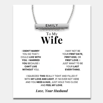 Name Bar Necklace for Wife