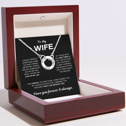 Circle Name Necklace for Wife