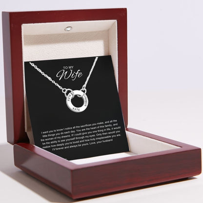 Circle Name Necklace for Wife