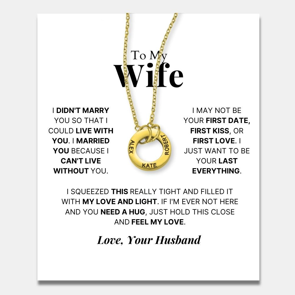 Circle Name Necklace for Wife