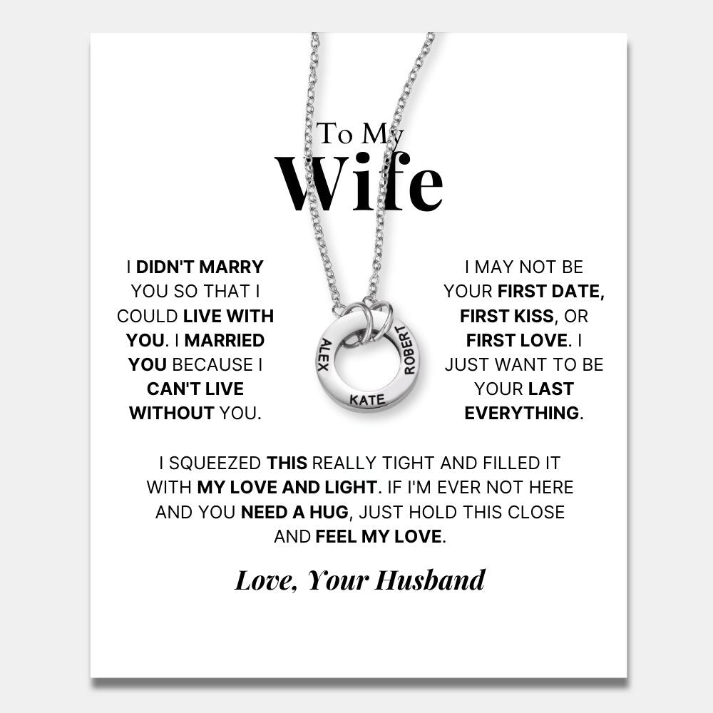 Circle Name Necklace for Wife