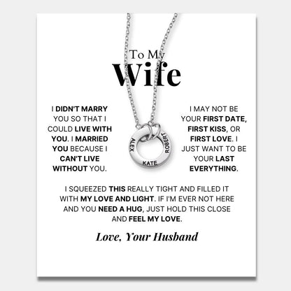 Circle Name Necklace for Wife