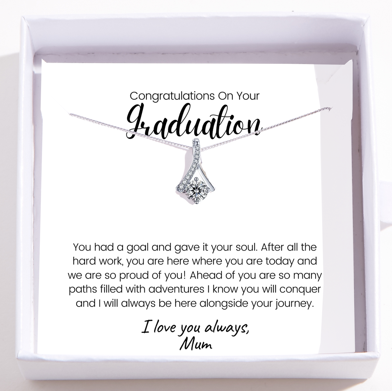 Graduation Necklace For Her- Infinite Love Necklace Sterling Silver