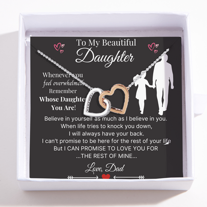 Father Daughter Necklace – Interlocking Heart Necklace