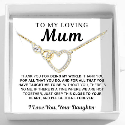 To My Mum – Infinity Heart Necklace & Card