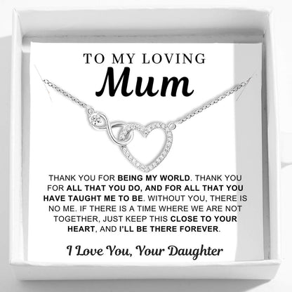 To My Mum – Infinity Heart Necklace & Card