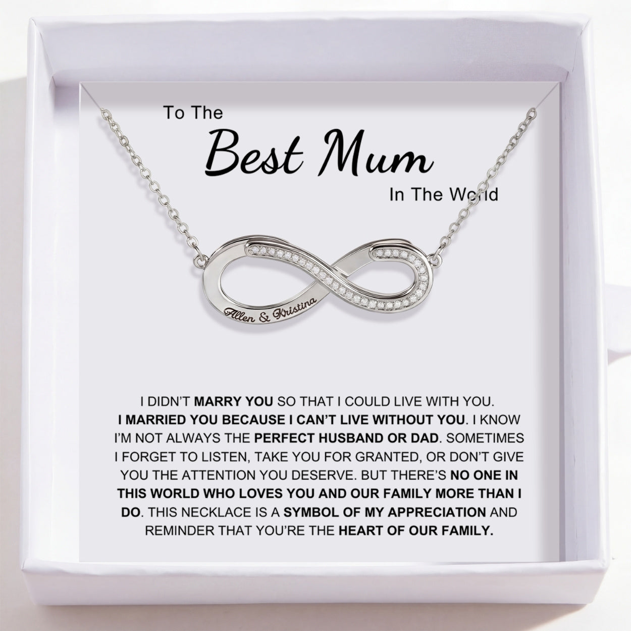 To My Wife – Love Is Infinity Necklace
