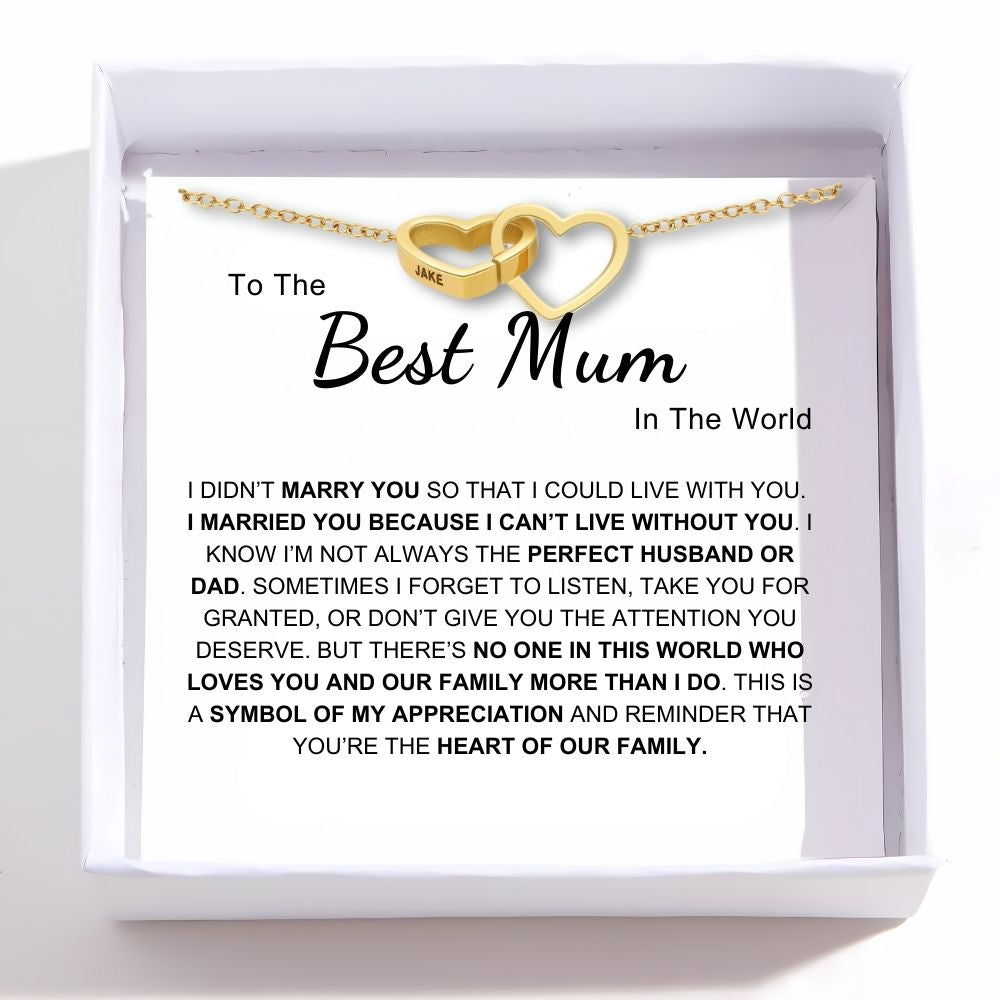 Interlocking Hearts Name Necklace