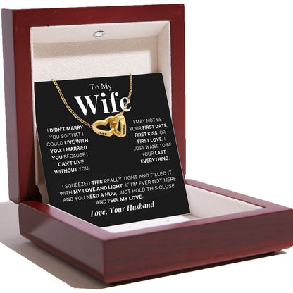 Interlocking Hearts Name Necklace For Wife