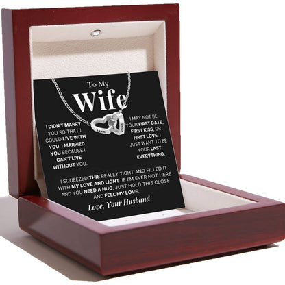 Interlocking Hearts Name Necklace For Wife