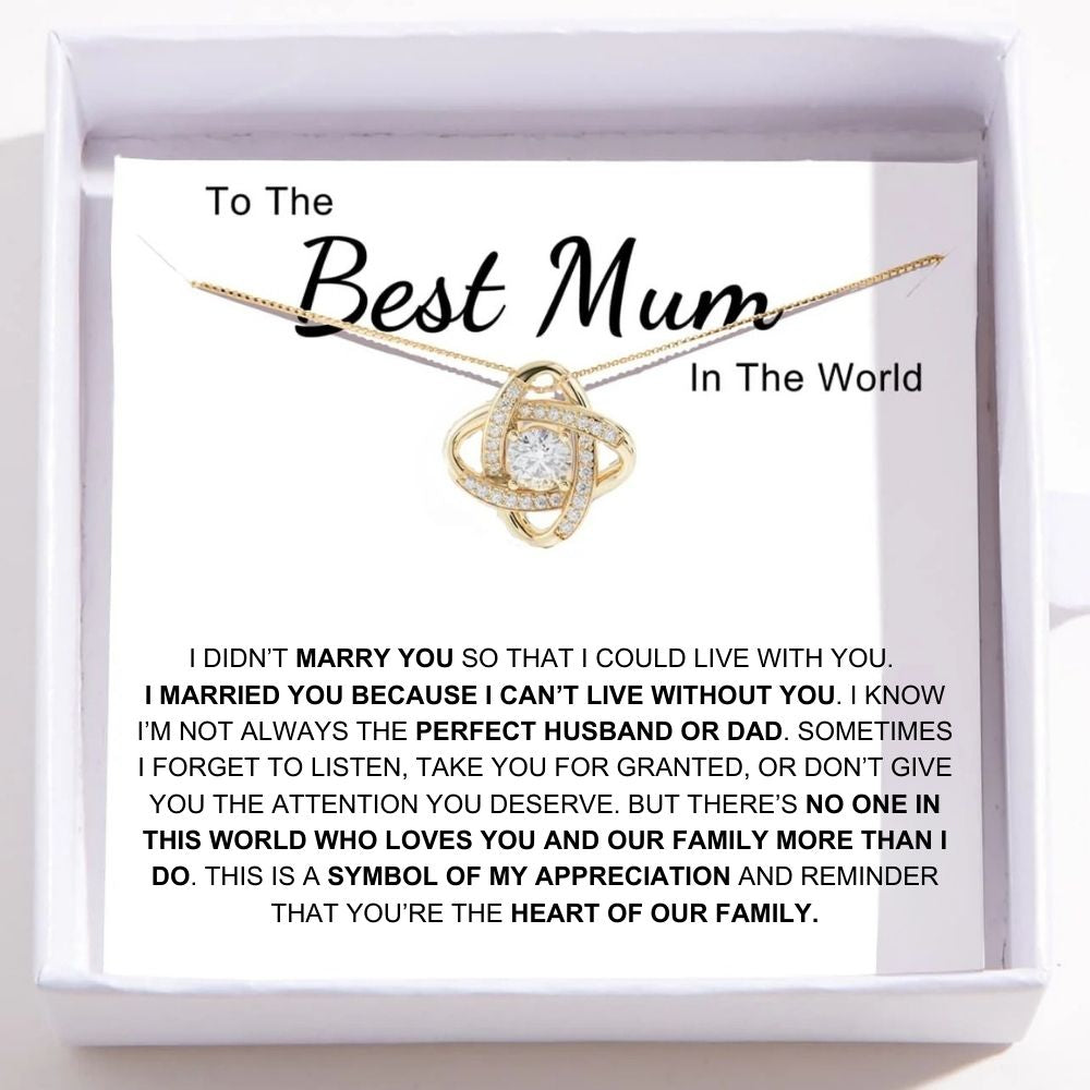 To The Best Mum In The World – Love Knot Necklace
